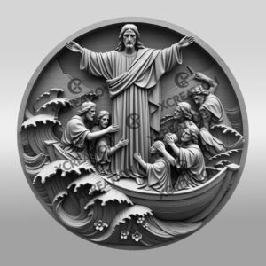 Jesus 3D Illusion Laser Engraving File, Calms The