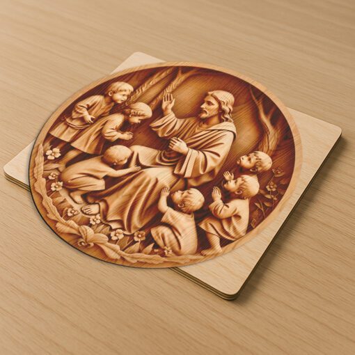 Jesus 3D Illusion Laser Engraving File, Christian Art,