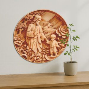 Jesus 3D Illusion Laser Engraving File, Christian Wall