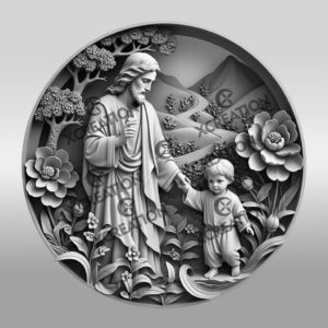 Jesus 3D Illusion Laser Engraving File, Christian Wall