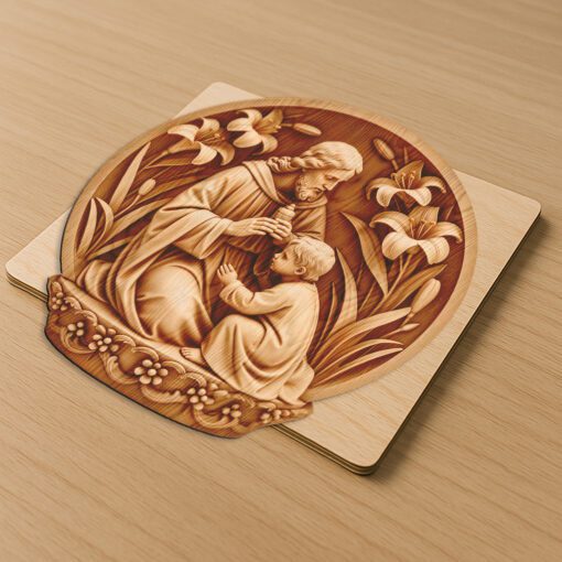 Jesus 3D Illusion Laser Engraving File, Christian Wall