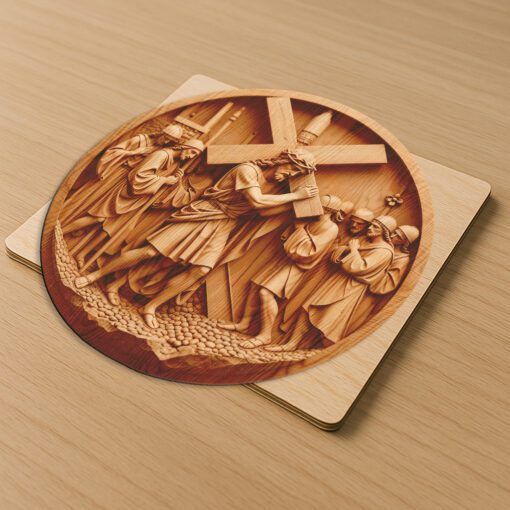 Jesus 3D Illusion Laser Engraving File, Christian Wall