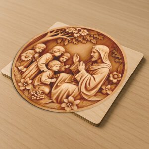 Jesus 3D Illusion Laser Engraving File, Christian Wall