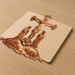 Jesus 3D Illusion Laser Engraving File, Christian Wall