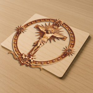 Jesus 3D Illusion Laser Engraving File, Christian Wall