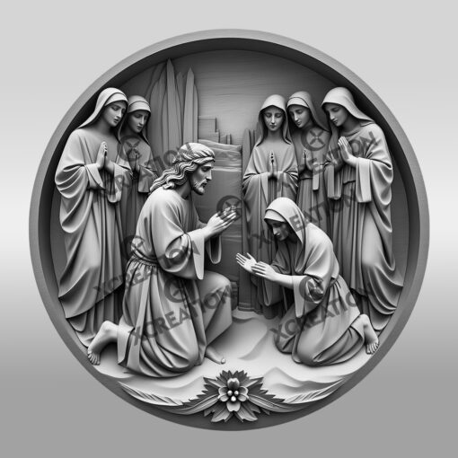 Jesus 3D Illusion Laser Engraving File, Faith Art