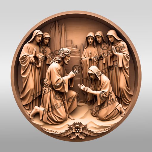 Jesus 3D Illusion Laser Engraving File, Faith Art
