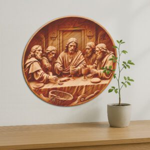 Jesus 3D Illusion Laser Engraving File, Last Supper