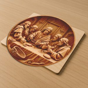 Jesus 3D Illusion Laser Engraving File, Last Supper