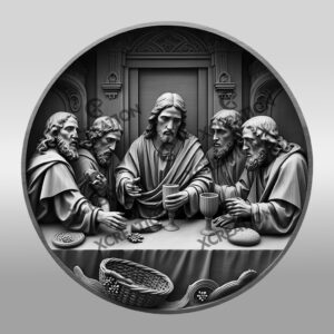 Jesus 3D Illusion Laser Engraving File, Last Supper