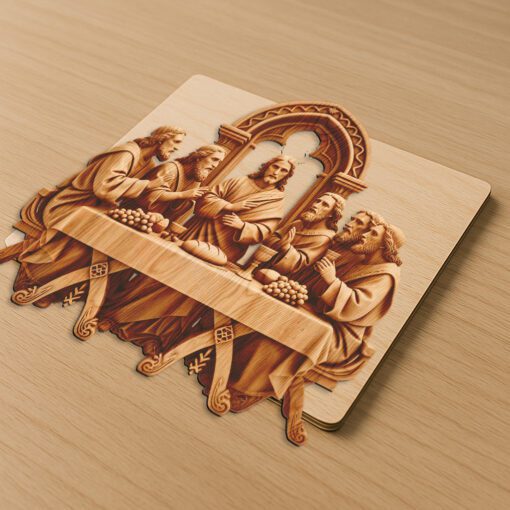 Jesus 3D Illusion Laser Engraving File, Last Supper