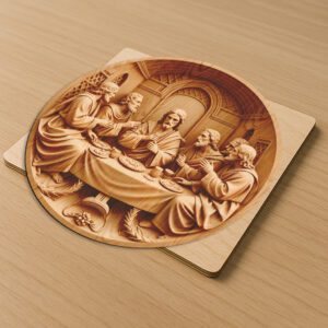 Jesus 3D Illusion Laser Engraving File, Last Supper