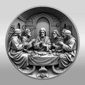 Jesus 3D Illusion Laser Engraving File, Last Supper