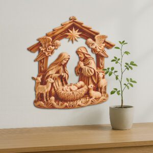 Jesus 3D Illusion Laser Engraving File, Nativity Scene,