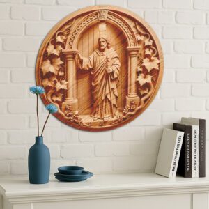 Jesus 3D Illusion Laser Engraving File, Ornate Door