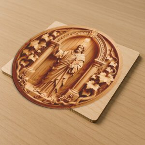 Jesus 3D Illusion Laser Engraving File, Ornate Door