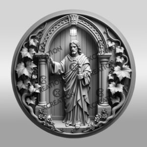 Jesus 3D Illusion Laser Engraving File, Ornate Door