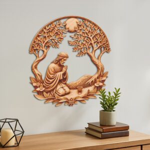 Jesus 3D Illusion Laser Engraving File, Praying in