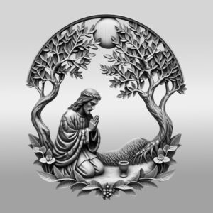 Jesus 3D Illusion Laser Engraving File, Praying in