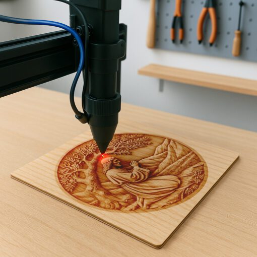 Jesus 3D Illusion Laser Engraving File, Praying Under