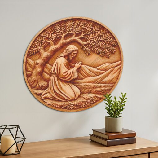 Jesus 3D Illusion Laser Engraving File, Praying Under