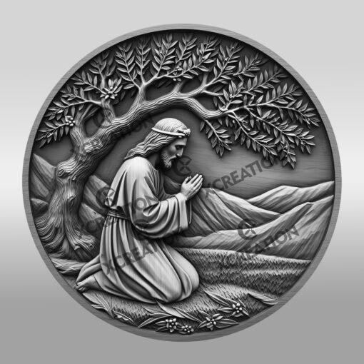 Jesus 3D Illusion Laser Engraving File, Praying Under