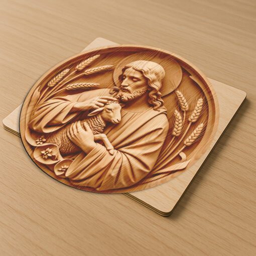 Jesus 3D Illusion Laser Engraving File, Religious Art,