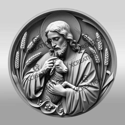 Jesus 3D Illusion Laser Engraving File, Religious Art,