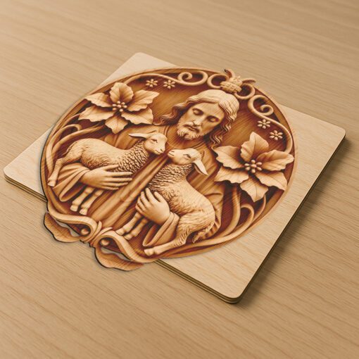 Jesus 3D Illusion Laser Engraving File, Religious Art,