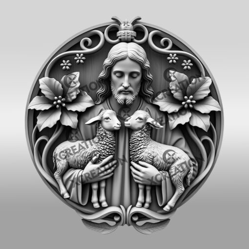Jesus 3D Illusion Laser Engraving File, Religious Art,
