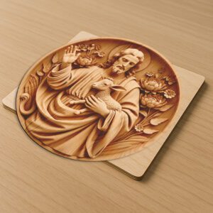 Jesus 3D Illusion Laser Engraving File, Religious Art,