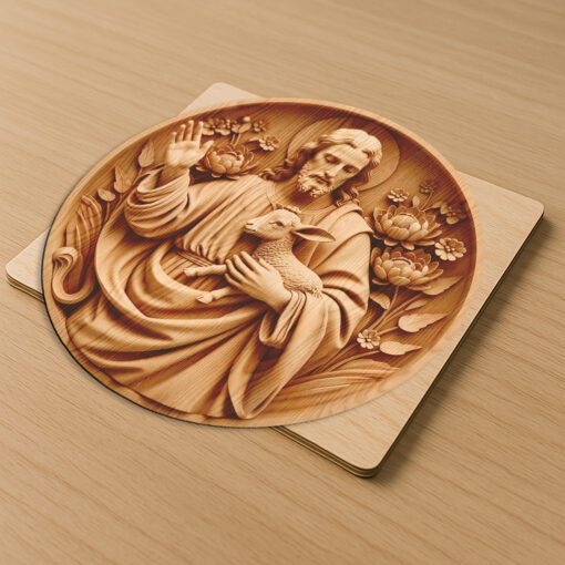 Jesus 3D Illusion Laser Engraving File, Religious Art,