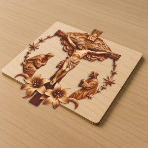 Jesus 3D Illusion Laser Engraving File, Religious Wall
