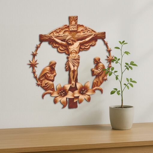 Jesus 3D Illusion Laser Engraving File, Religious Wall