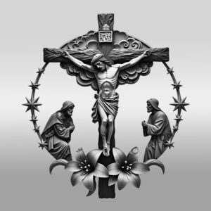 Jesus 3D Illusion Laser Engraving File, Religious Wall