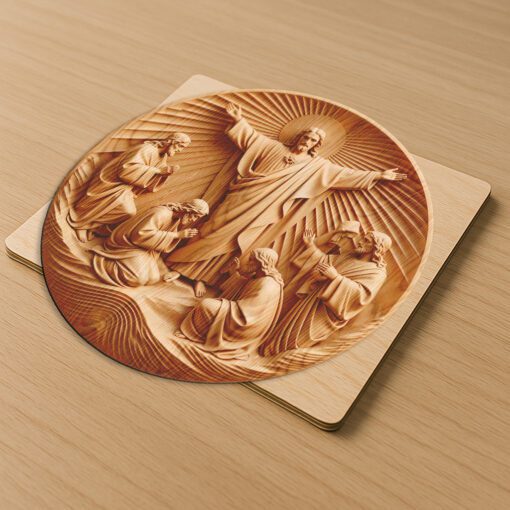 Jesus 3D Illusion Laser Engraving File, Religious Wall