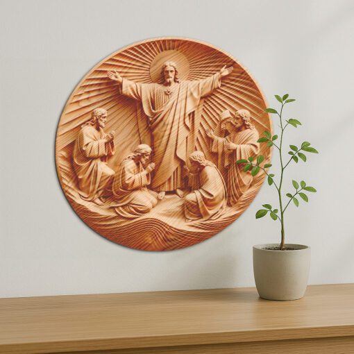 Jesus 3D Illusion Laser Engraving File, Religious Wall