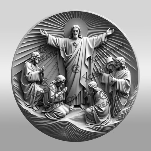 Jesus 3D Illusion Laser Engraving File, Religious Wall
