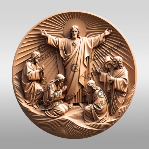 Jesus 3D Illusion Laser Engraving File, Religious Wall