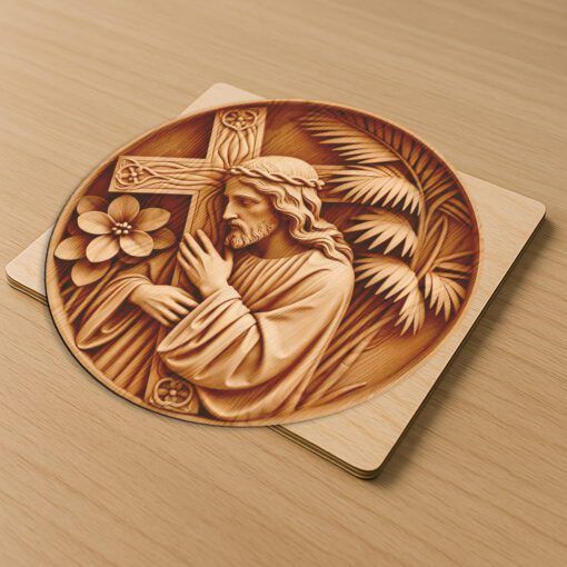 Fichier de gravure laser illusion 3D Jésus, Art mural religieux, Décor chrétien Téléchargement – Image 2