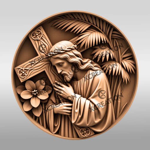 Jesus 3D Illusion Laser Engraving File, Religious Wall