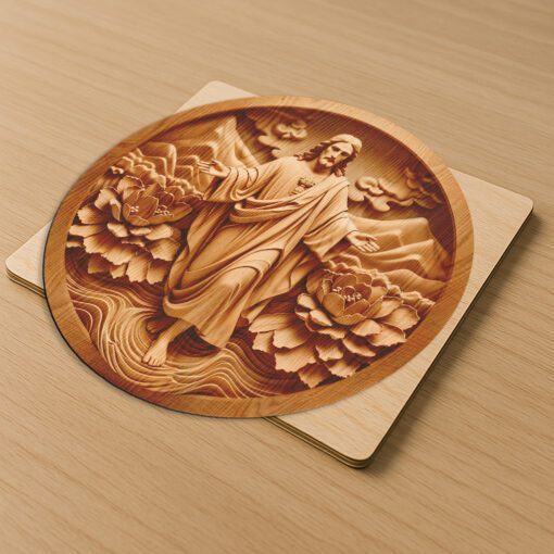 Jesus 3D Illusion Laser Engraving File, Religious Wall