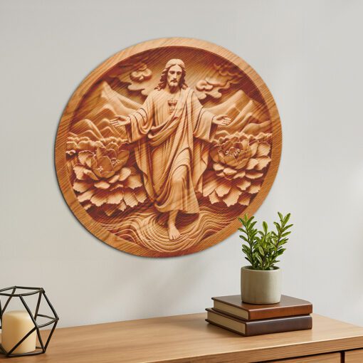 Jesus 3D Illusion Laser Engraving File, Religious Wall