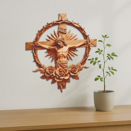 Jesus 3D Illusion Laser Engraving File, Religious Wall