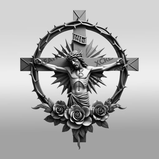 Jesus 3D Illusion Laser Engraving File, Religious Wall