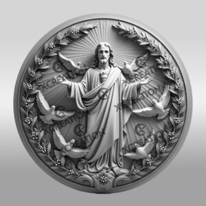 Jesus 3D Illusion Laser Engraving File, Religious Wall
