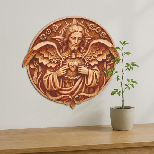 Jesus 3D Illusion Laser Engraving File, Sacred Heart