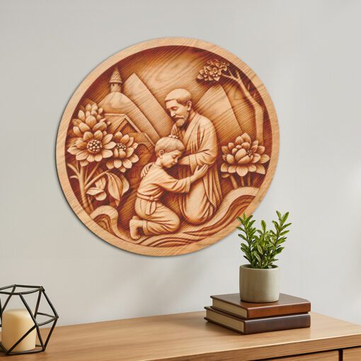 Jesus 3D Illusion Laser Engraving File, Saint Joseph