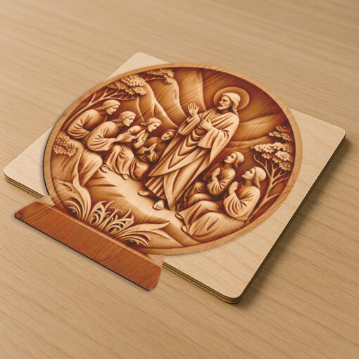 Archivo de Grabado Láser de Ilusión 3D de Jesús, Arte del Sermón de la Montaña, Decoración Cristiana para Pared - Imagen 2