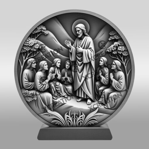 Archivo de Grabado Láser de Ilusión 3D de Jesús, Arte del Sermón de la Montaña, Decoración Cristiana para Pared - Imagen 6